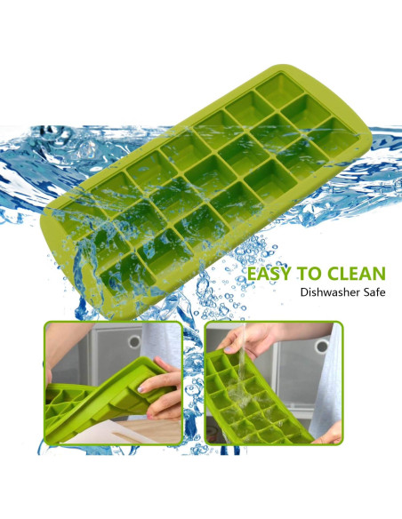 Bandejas de Hielo CREATESTAR 2 Pack Silicona Flexible 21 Cubos
