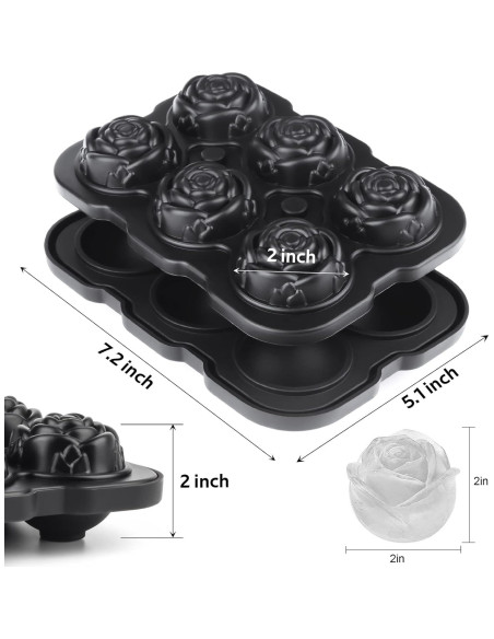 Bandeja de Hielo en Forma de Rosa Mikiwon - 6 Cavidades 5.08 cm