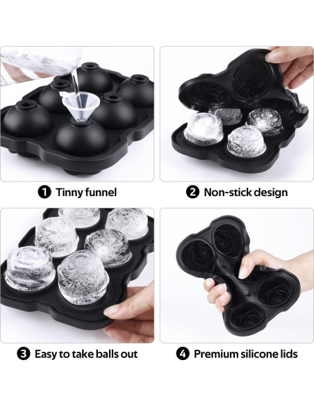 Bandeja de Hielo en Forma de Rosa Mikiwon - 6 Cavidades 5.08 cm