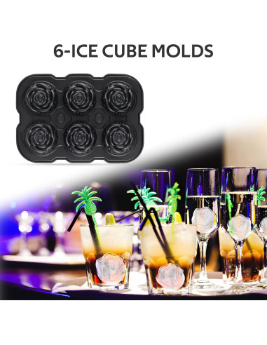 Bandeja de Hielo en Forma de Rosa Mikiwon - 6 Cavidades 5.08 cm