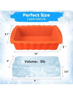 Moldes de Hielo Extra Grande Haldane 2PC 6LB Silicona 2