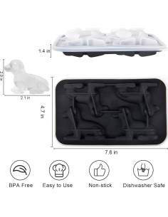 Molde de Hielo para Perros - Silicona Reutilizable 4 Huecos 2