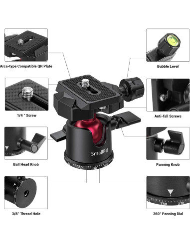 Cabezal de bola mini SmallRig BUT2665 360 para cámara