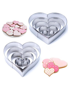 Juego de Cortadores de Galletas Corazón YomiFamily 10 Piezas