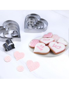 Juego de Cortadores de Galletas Corazón YomiFamily 10 Piezas 2