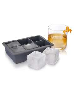 Bandeja de Hielo Viski con Tapa, 6 Cubos de 5.08 cm, Gris