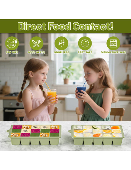 Bandeja de Hielo de Silicona Vethwal 3 Piezas 45 Cubos