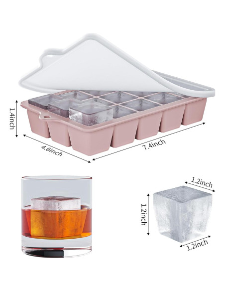 Bandeja de Hielo de Silicona Vethwal 3 Piezas 45 Cubos