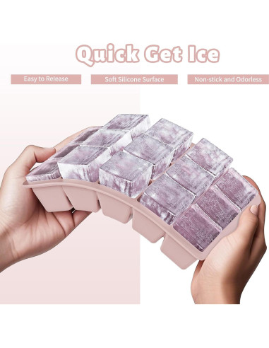 Bandeja de Hielo de Silicona Vethwal 3 Piezas 45 Cubos