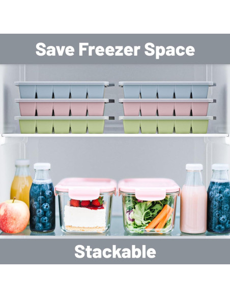 Bandeja de Hielo de Silicona Vethwal 3 Piezas 45 Cubos