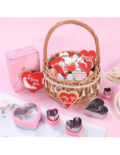 Juego de Cortadores de Galletas Corazón BakingWorld, 9 Piezas 2