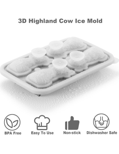Molde de Hielo Nax Caki Vaca de las Tierras Altas 3D Grande