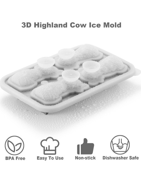 Molde de Hielo Nax Caki Vaca de las Tierras Altas 3D Grande
