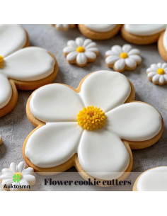 Juego de Cortadores de Galletas Auktosmn Flor Acero Inoxidable 6 Piezas 2