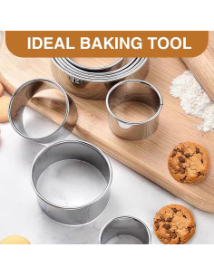 Juego de Cortadores de Galletas Redondos QIYUDA 6 Piezas Acero Inoxidable 2