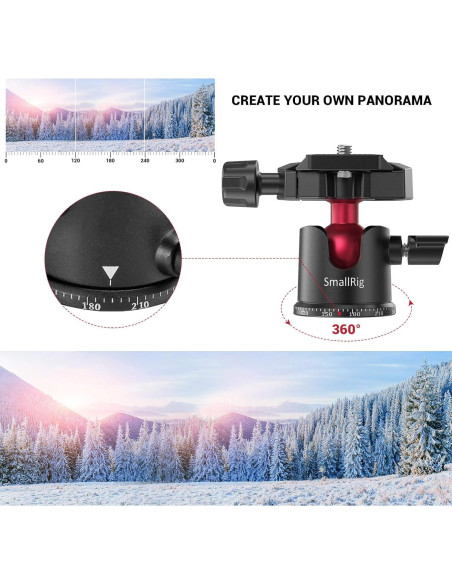 Cabezal de bola mini SmallRig BUT2665 360 para cámara