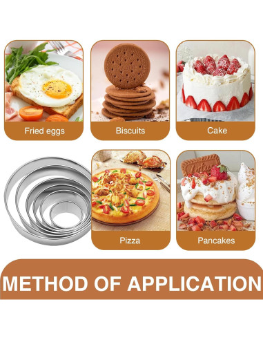 Juego de Cortadores de Galletas Redondos QIYUDA 6 Piezas Acero Inoxidable
