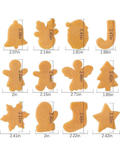 Juego de Cortadores de Galletas de Navidad QtoiKce - 12 Piezas Acero Inoxidable 2