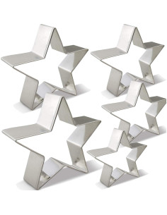 Juego de Cortadores de Galletas Estrella Antallcky 5 Pcs Acero Inoxidable 2