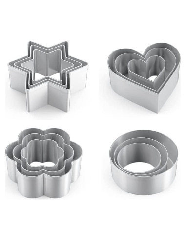 Juego de Cortadores de Galletas MIUTME Acero Inoxidable 12 Piezas