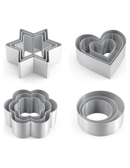 Juego de Cortadores de Galletas MIUTME Acero Inoxidable 12 Piezas