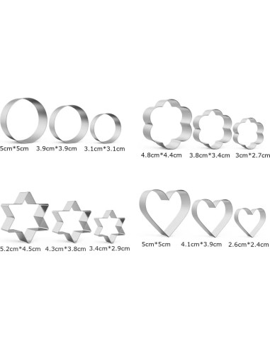 Juego de Cortadores de Galletas MIUTME Acero Inoxidable 12 Piezas