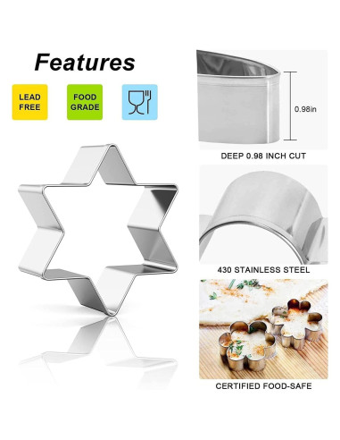 Juego de Cortadores de Galletas MIUTME Acero Inoxidable 12 Piezas