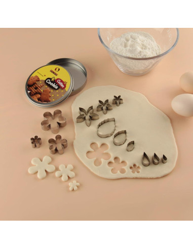 Juego de 12 Cortadores de Galletas Mini Flor y Hoja SurgeHai