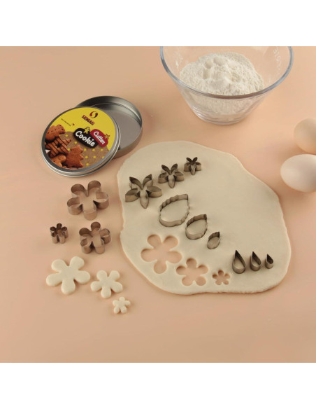 Juego de 12 Cortadores de Galletas Mini Flor y Hoja SurgeHai