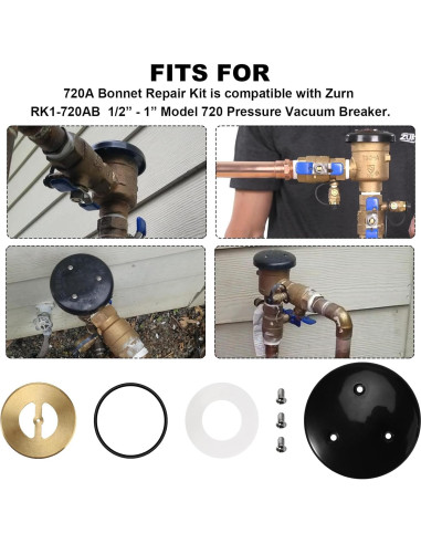 Kit de reparación bonete 720A Zurn 1/2 a 1 pulgada
