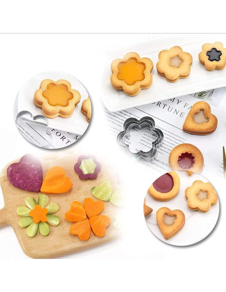 Juego de Cortadores de Galletas MIUTME Acero Inoxidable 12 Piezas