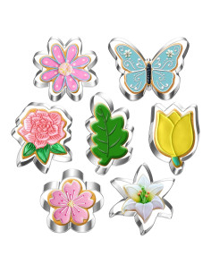 Juego de Cortadores de Galletas LUBTOSMN - 7 Piezas Flores
