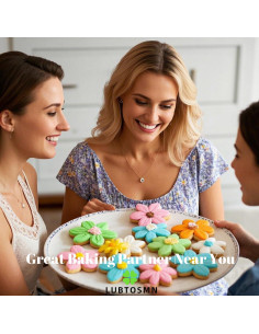 Juego de Cortadores de Galletas LUBTOSMN - 7 Piezas Flores 2