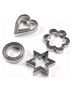 Juego de Cortadores de Galletas Mikim 12 Piezas Acero Inoxidable