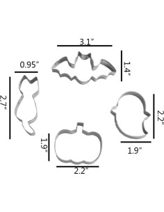 Juego de Cortadores de Galletas Halloween 4 Piezas Keewah 2