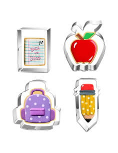 Juego de Cortadores de Galletas LUBTOSMN - Regreso a Clases - 4 Piezas