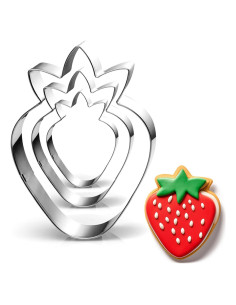 Juego de Cortadores de Galletas de Fresa Auktosmn - 3 Piezas