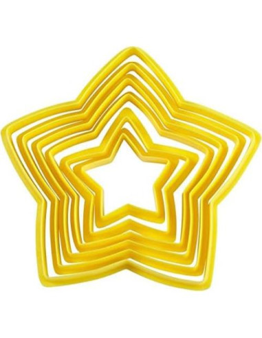 Conjunto de 6 Cortadores de Estrella Wilton - Plástico Seguro