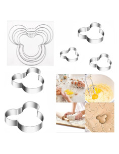 Cortadores de Galletas Ratón MrCookie Acero Inoxidable 5 Piezas