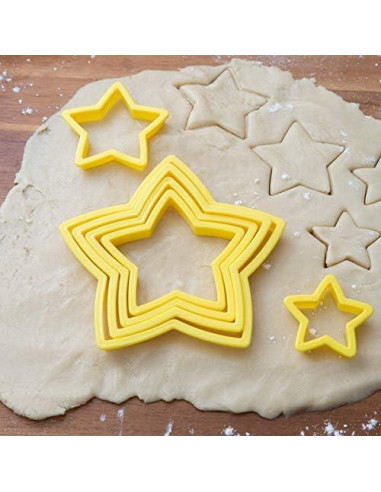 Conjunto de 6 Cortadores de Estrella Wilton - Plástico Seguro