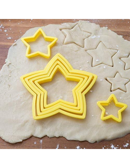 Conjunto de 6 Cortadores de Estrella Wilton - Plástico Seguro