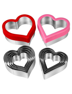Juego de Cortadores de Galletas Corazón BYkooc 12 Piezas Acero Inoxidable