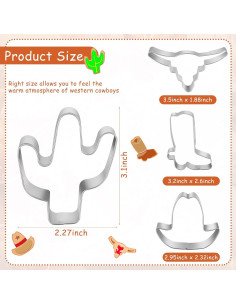 Conjunto de Cortadores de Galletas Cowboy 9 Piezas Patelai Acero Inoxidable 2