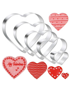 Juego de Cortadores de Galletas Corazón BakingWorld - 5 Piezas