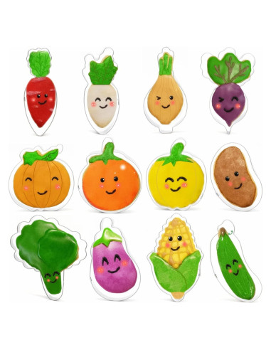 Juego de Cortadores de Galletas en Forma de Verdura Hocai - 12 Piezas de Acero Inoxidable