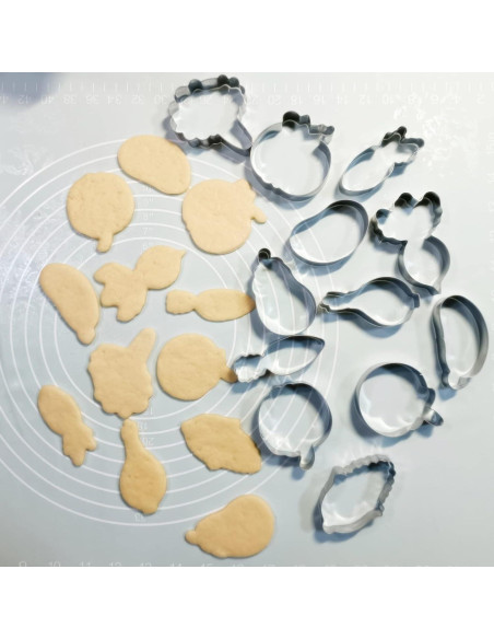 Juego de Cortadores de Galletas en Forma de Verdura Hocai - 12 Piezas de Acero Inoxidable
