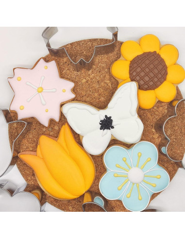 Cortadores de Galletas Q-BAKER Acero Inoxidable Floral 5 Piezas