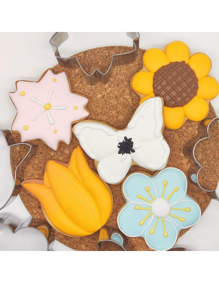 Cortadores de Galletas Q-BAKER Acero Inoxidable Floral 5 Piezas