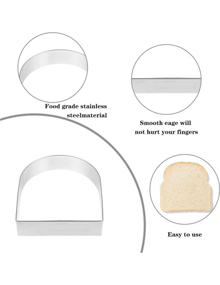 Juego de 5 Cortadores de Galletas Arco Larrel - Acero Inoxidable