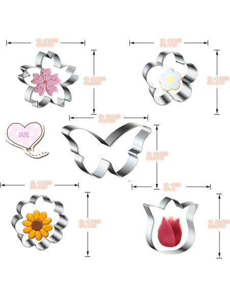 Cortadores de Galletas Q-BAKER Acero Inoxidable Floral 5 Piezas